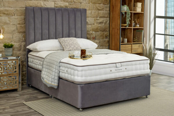 Tuft & Springs Temptation 3000 Mattress + Premium Divan Bed, Bednextday_Silver, No Storage, Single