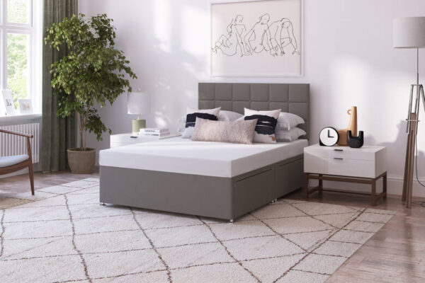 Value Eco Foam Mattress + Premium Divan Bed, Bednextday_Silver, No Storage, Single