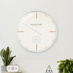 Villanova Glass Round Wall Clock In Silver
