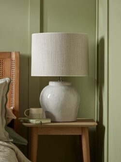 White Glazed Table Lamp - Large