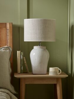 White Glazed Table Lamp - Small