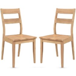 Alesund Oak Wooden Dining Chairs In Pair