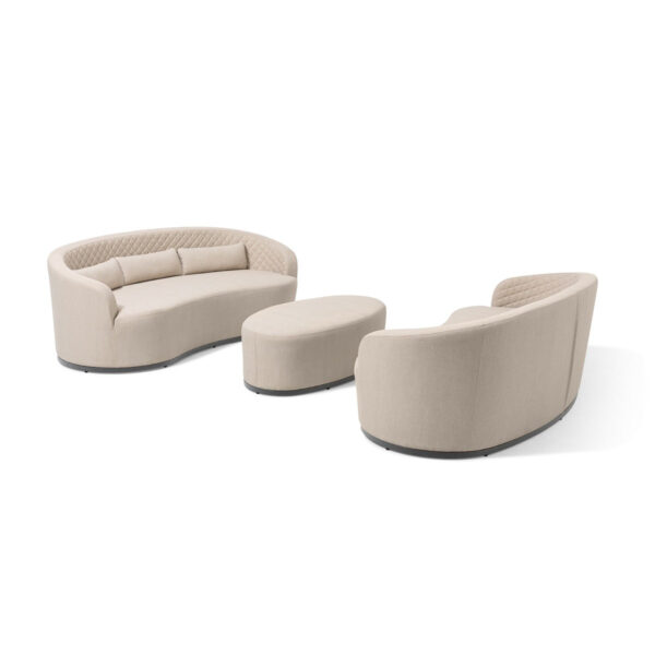 Ambition Curve 3 Seater Sofa Daybed with Footstool - Oatmeal