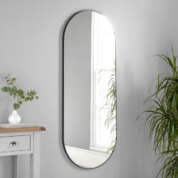 Andora Oval Wall Mirror - Black