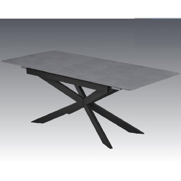 Arles Sintered Stone Extending Dining Table In Dark Grey
