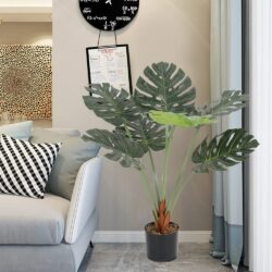 Artificial Tropical Monstera Tree Faux Plant in Pot