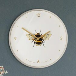 Bilbao Metal Bee In Bloom Wall Clock In Natural Frame
