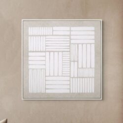 Bluffton Canvas Between Lines Wall Art In White Oak Frame