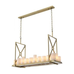 Commodore Rectangular Chandelier - Brass