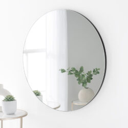 Cora Round Wall Mirror 60cm - Black