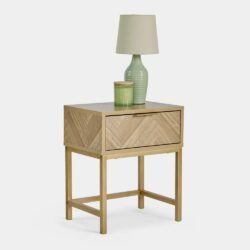 Ducie Herringbone Bedside Table