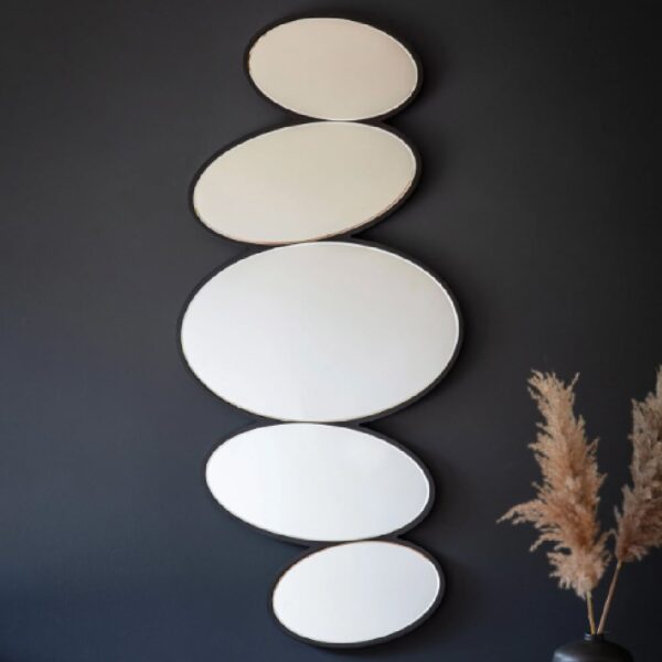 Folsom Glass Pebble Stack Mirror With Black Frame