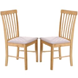 Garnet Oak Wooden Dining Chairs In Pair
