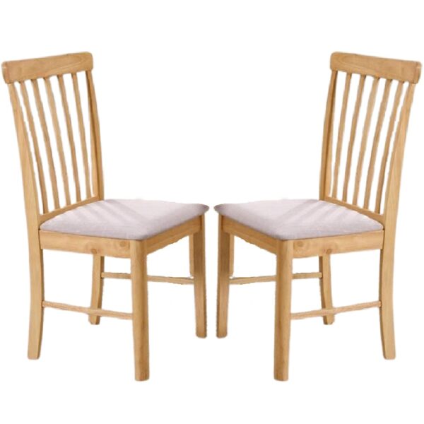 Garnet Oak Wooden Dining Chairs In Pair