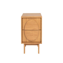 Groove Side Table / Bedside Table - Natural Oak