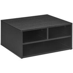 HOMCOM Desktop Printer Stand with Storage, 2-Tier Desk Organizer with 3 Open Compartments for Home Office, Black Aosom UK