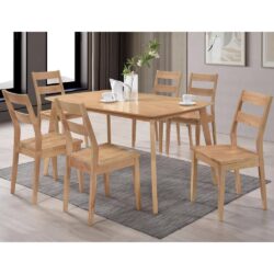 Jerome Large Wooden Dining Table With 6 Chairs In Oak