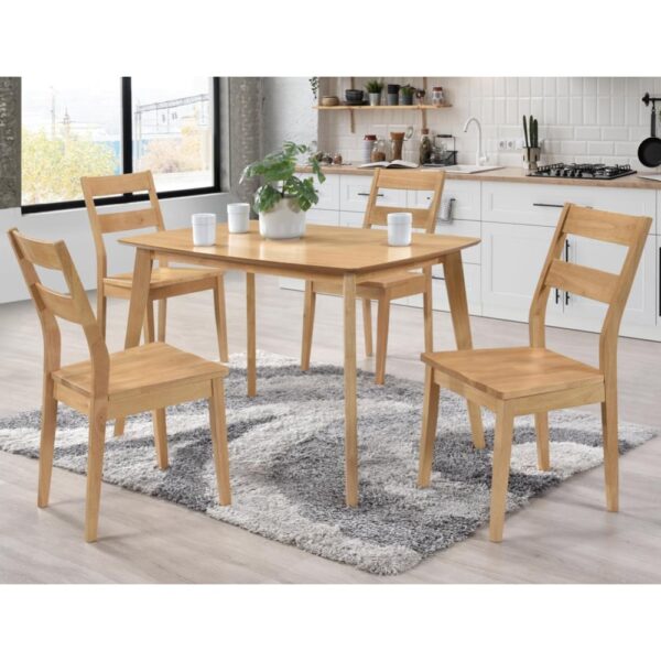 Jerome Small Wooden Dining Table With 4 Chairs In Oak