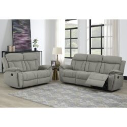 Killeen Fabric Recliner 3+2 Seater Sofa Set In Grey