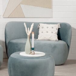Lincolnton Fabric 2 Seater Sofa In Blue