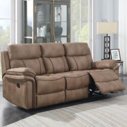 Rasalas Fabric Recliner 3 Seater Sofa In Sahara
