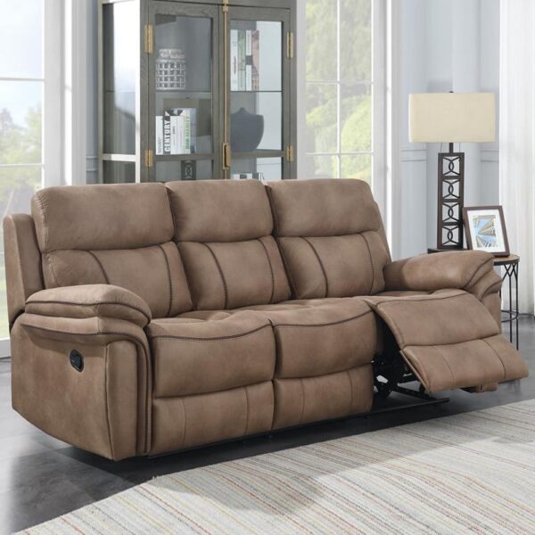Rasalas Fabric Recliner 3 Seater Sofa In Sahara