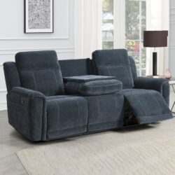 Sheridan Fabric Recliner 3 Seater Sofa In Dark Grey