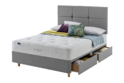 Silentnight Eco Comfort Miracoil Ortho Mattress + Premium Divan Bed, Bednextday_Silver, No Storage, Single