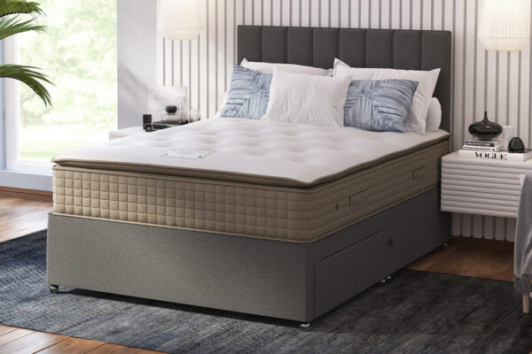 Sleepeezee Prestige Ortho Comfort Mattress + Premium Divan Bed, Bednextday_Silver, No Storage, Single