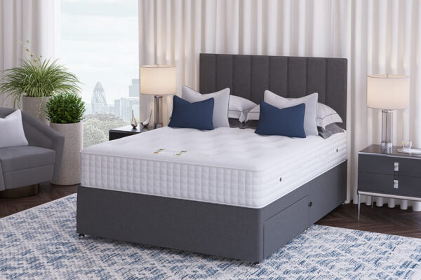 Sleepeezee Wool Supreme Mattress + Premium Divan Bed, Bednextday_Silver, No Storage, Single