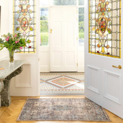 Soft Washable Blue Doormat - Dorothea - Soft Washable - 80cm x 150cm