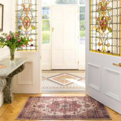 Soft Washable Burgundy Doormat - Rubyana - Soft Washable - 80cm x 150cm