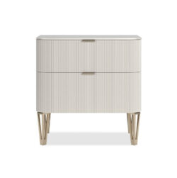 True Love 2 Drawer Small Bedside Table - Matte Pearl