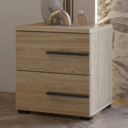 Viola Wooden Bedside Table With Right Handle In Oiled Oak