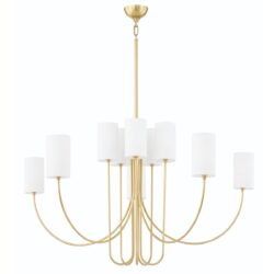 0 10 Light Chandelier - Aged Brass
