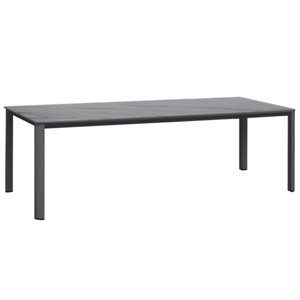 Airdrie Large Sintered Stone Garden Dining Table In Charcoal Grey
