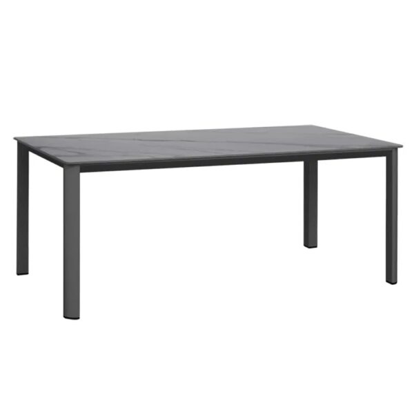 Airdrie Small Sintered Stone Garden Dining Table In Charcoal Grey
