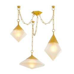 Angelique 3 Light Chandelier - Vintage Polished Brass