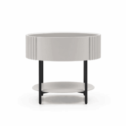 Avola Bedside Table - Matte Beige
