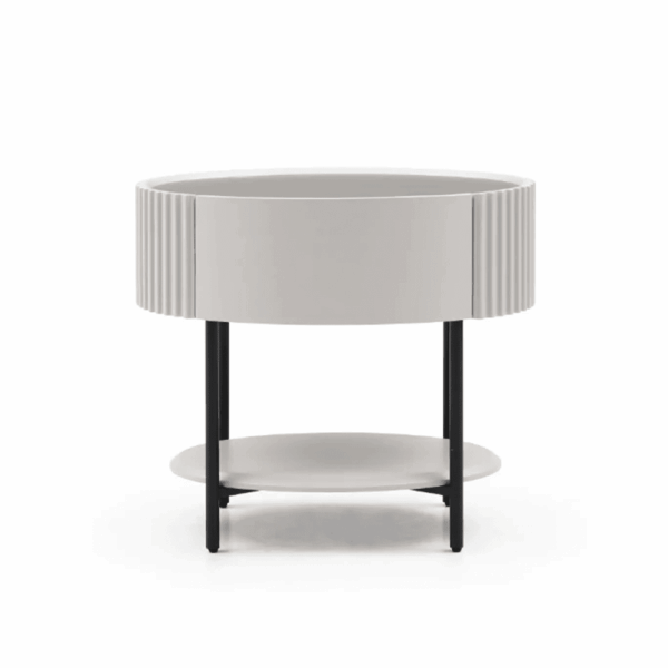 Avola Bedside Table - Matte Beige