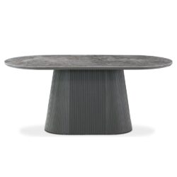 Bedford Sintered Stone Dining Table In Grey