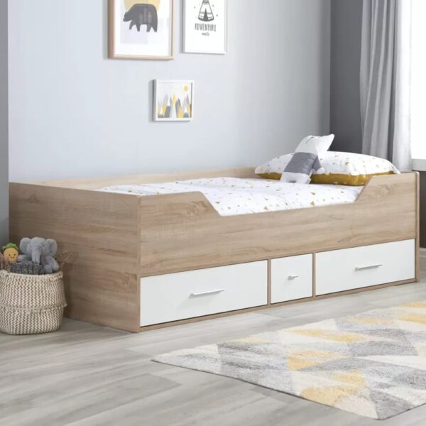 Canyon Wooden Cabin Children Bed In White Oak