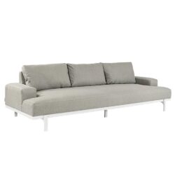 Casper Fabric Outdoor 3 Seater Sofa In White And Stone Natte