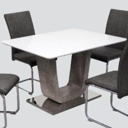 Ceibo Glass Dining Table In White And Natural Clay