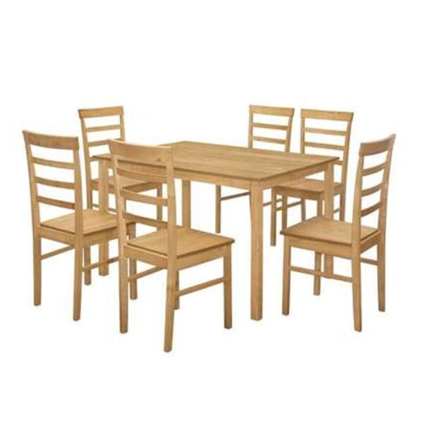 Clovis Wooden Rectangular Dining Table With 6 Chairs In Oak