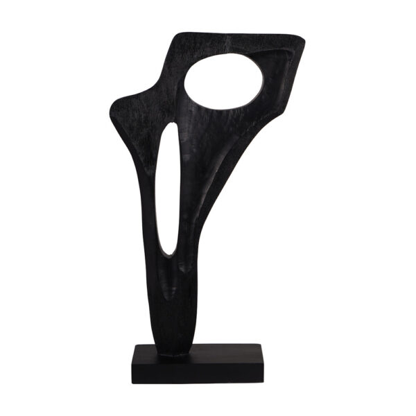 Hand Carved Large Wooden Sculpture - Black