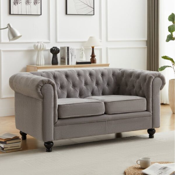 Hertford Fabric 2 Seater Sofa In Grey