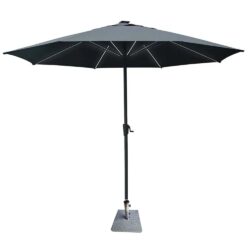 Hialeah Large Polyester Outdoor Parasol With LED In Slate