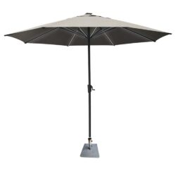 Hialeah Polyester Outdoor Parasol With LED In Stone