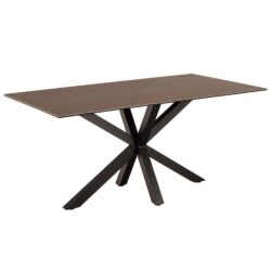 Hyeres Medium Ceramic Dining Table In Rusty Brown Lemco